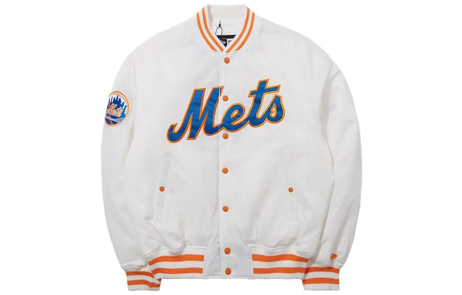 New Era Baseball Jackets Unisex White Baseball Collar Thickened