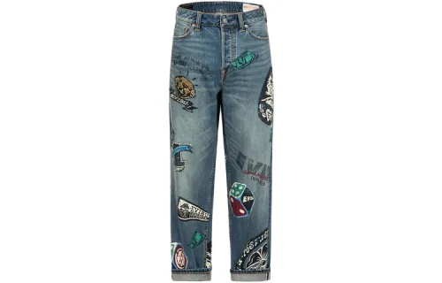 EVISU Jeans Men's Denim Blue Moderate Straight Fit Pants