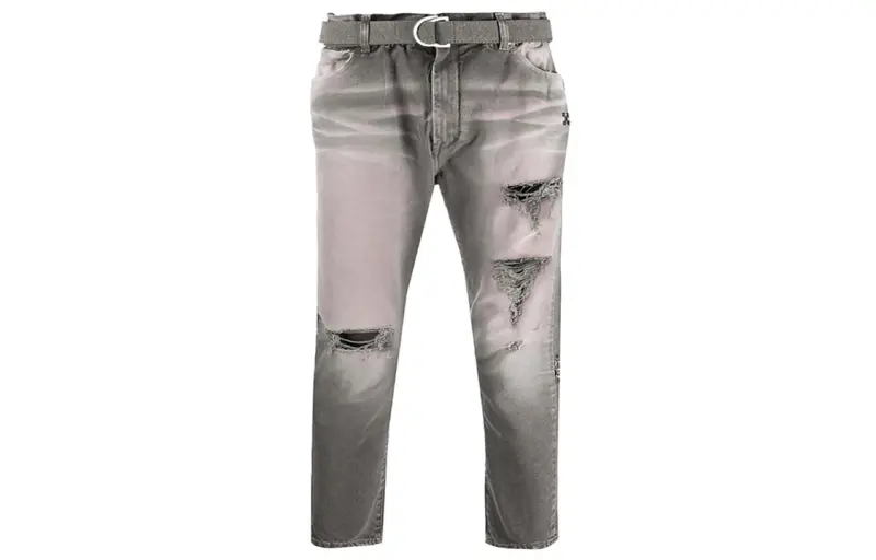 OFF WHITE FW20 Jeans Men's Dark Gray Moderate Tapered Pants