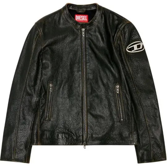 DIESEL L Cobbe Moto Leather Jacket