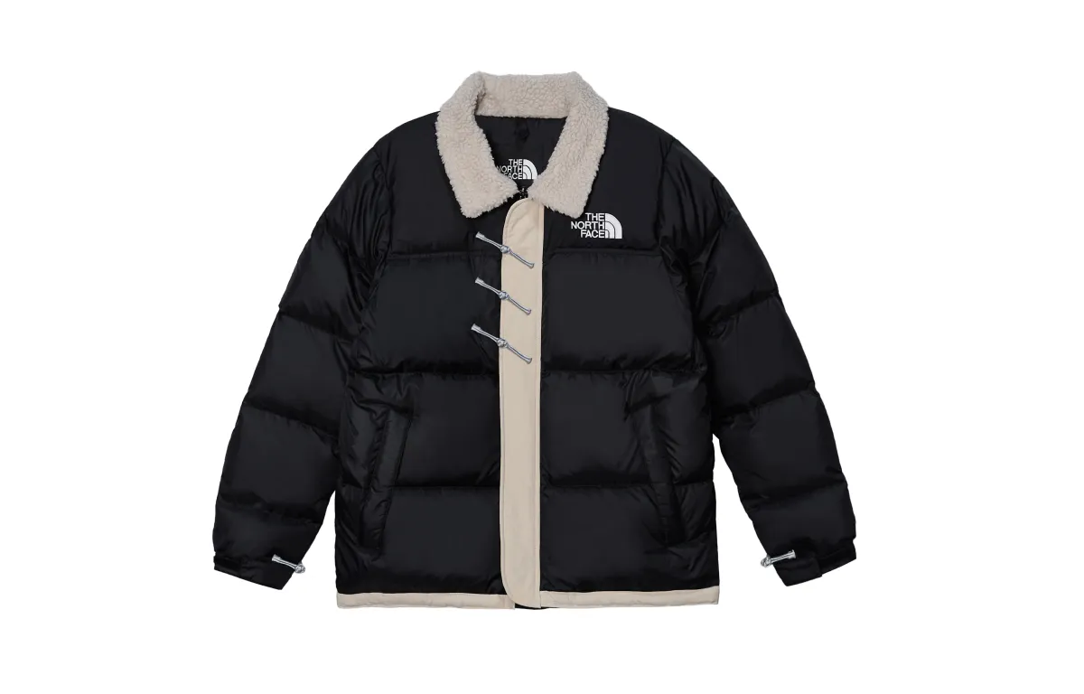 THE NORTH FACE 1996 811 Manufacturing Beige Fleece Cloud Down Jacket Unisex Black