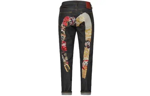 EVISU Jeans Men's Denim Blue Moderate Tapered Pants