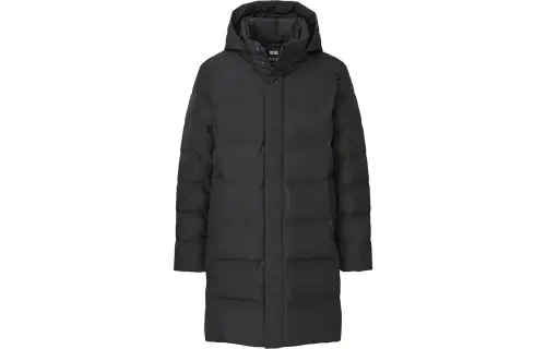 UNIQLO Down Jackets Men's Black Stand Collar Thickened Seamless Down Jacket
