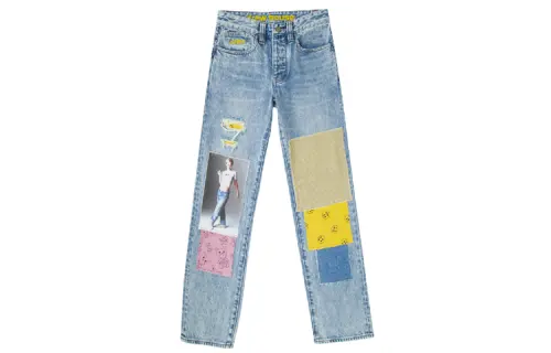 Drew House Smiley Collection Jeans Unisex Vintage Washed Blue