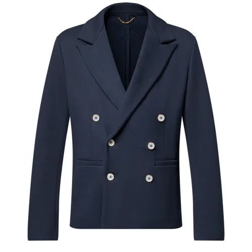 Lv Double Breasted Cotton And Cashmere Jersey Jacket