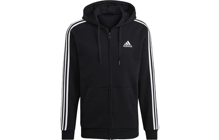 Adidas ESSENTIALS Fleece Hoodie Jackets & Coats Japan Version Men's Black