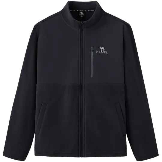 CAMEL Anti Static Double Sided Polar Fleece Jacket Thermal Loose Fit Multicolor Velvet Jacket Unisex