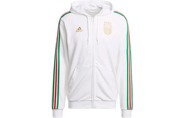 Adidas Italy Dna Full Zip Hoodie Jackets & Coats Men's White