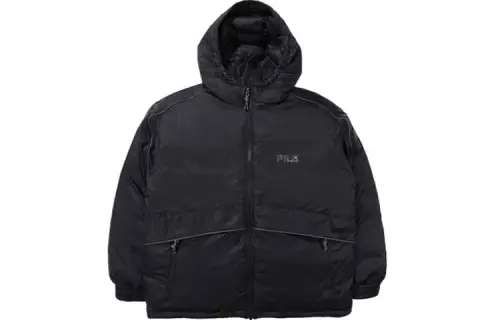 FILA Jackets Men's Black Hooded Thickened Other