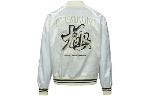 EVISU Baseball Jerseys Men's Beige Yellow Baseball Collar Moderate
