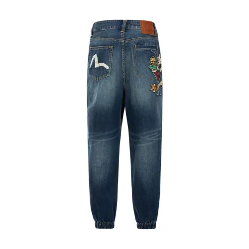 EVISU Jeans Men's Denim Blue Moderate Cuffed Pants