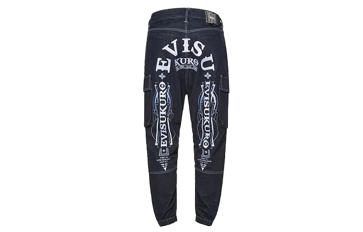 EVISU Jeans Men's Denim Blue Moderate Cuffed Pants