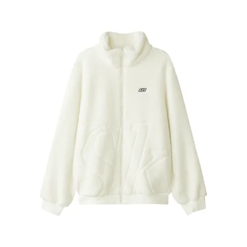 Skechers Velvet feel Coat Unisex White