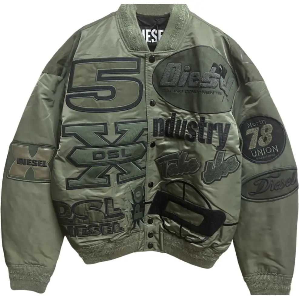 DIESEL SS24 Baseball Jacket Men's Army Green