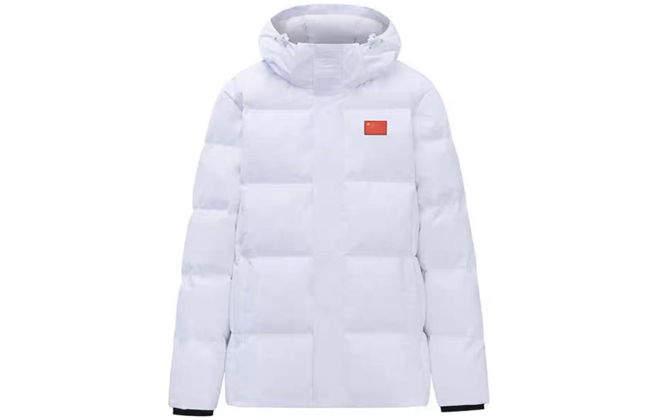 Мужской пуховик Anta National Flag Hooded Down Jacket (белый)