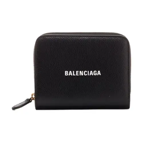 Balenciaga Bifold Leather Card Pocket Wallet Women's Black