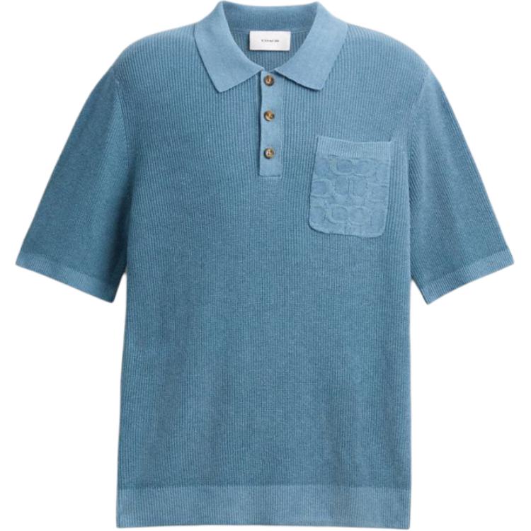 COACH SS25 Polo Shirt Men's Blue