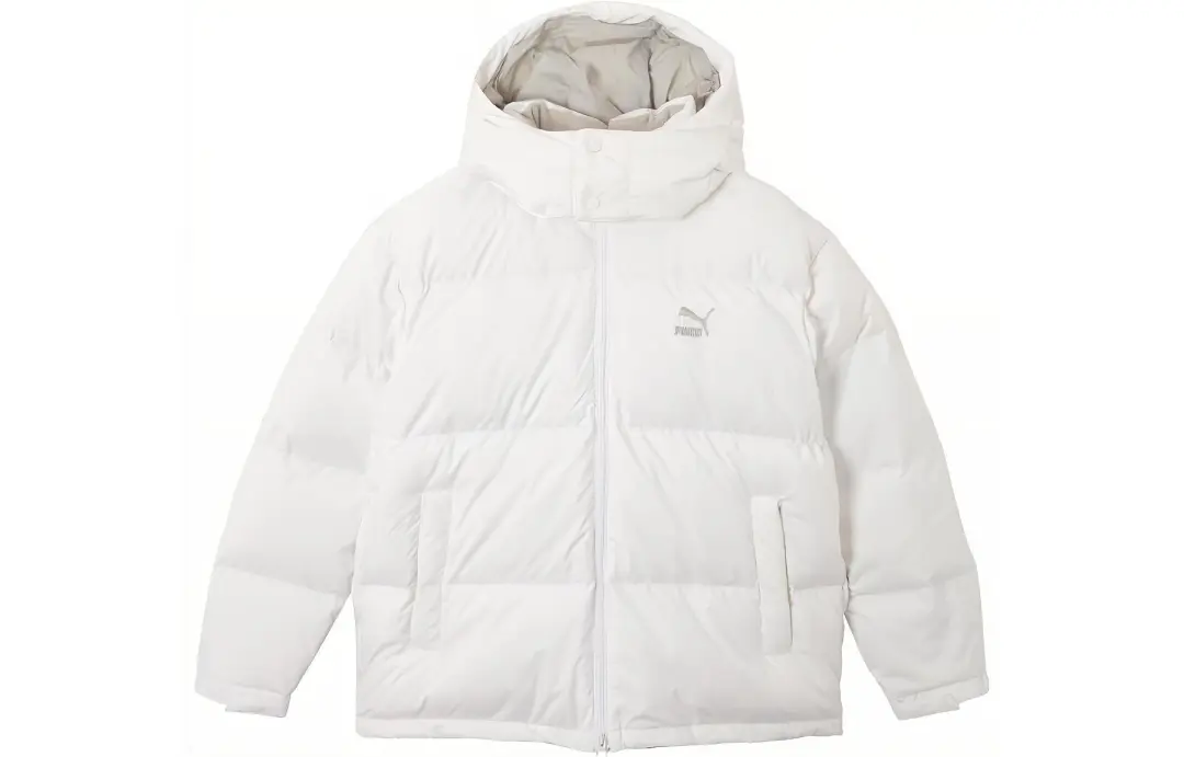 PUMA Down Jackets Men's White Hooded Thickened
