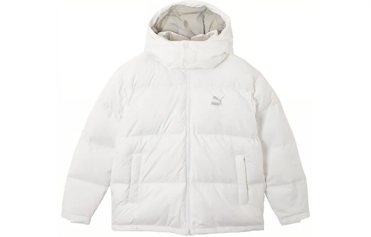 PUMA Down Jackets Men's White Hooded Thickened