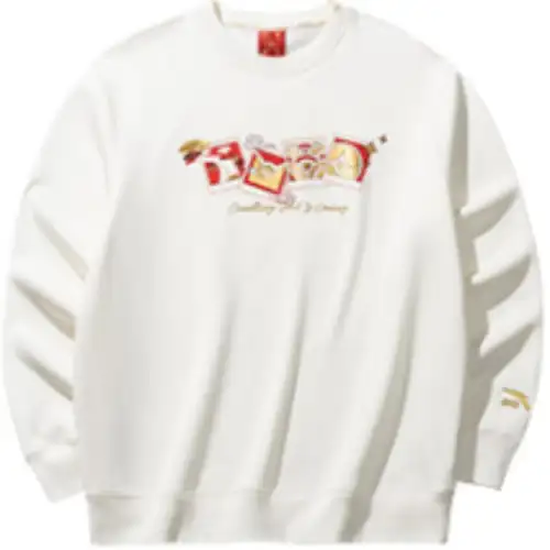Anta Sweatshirt Men's Ivory White