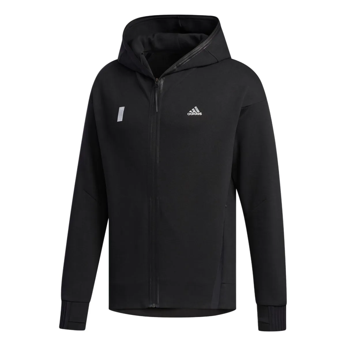 Adidas Jackets Men's Black Hooded (Non-detachable) Moderate Straight Fit
