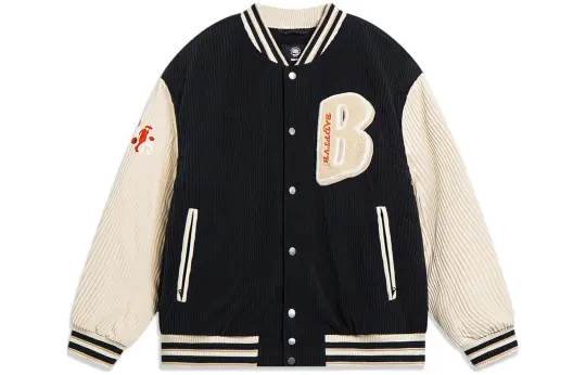 Li Ning BADFIVE Baseball Jacket Men's Black Dusty Khaki