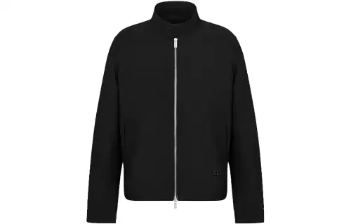 DIOR Jackets Men's Black Stand Collar Moderate Other