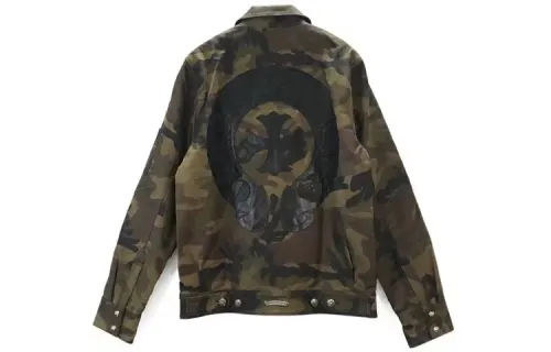 Chrome Hearts Leather Jacket Unisex Camouflage