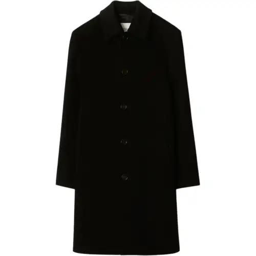 Burberry Coats Men's Black Lapel Moderate Straight Fit
