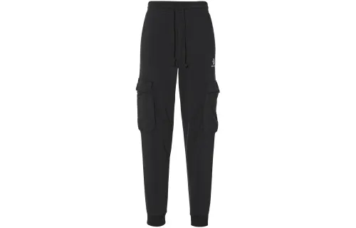Converse Star Chevron EMB Cargo Pants Men's Black Thickened And Fleece Lined