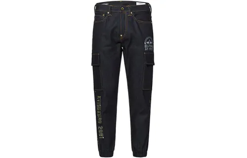 EVISU Jeans Men's Denim Blue Moderate Cuffed Pants