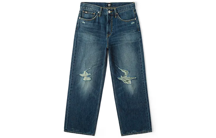 Lee Jeans Men's Medium Dark Blue Moderate Straight Fit Pants