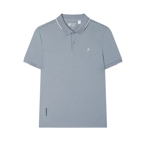 FILA WHITE Polo Shirt Men's Dark Stone Blue BU