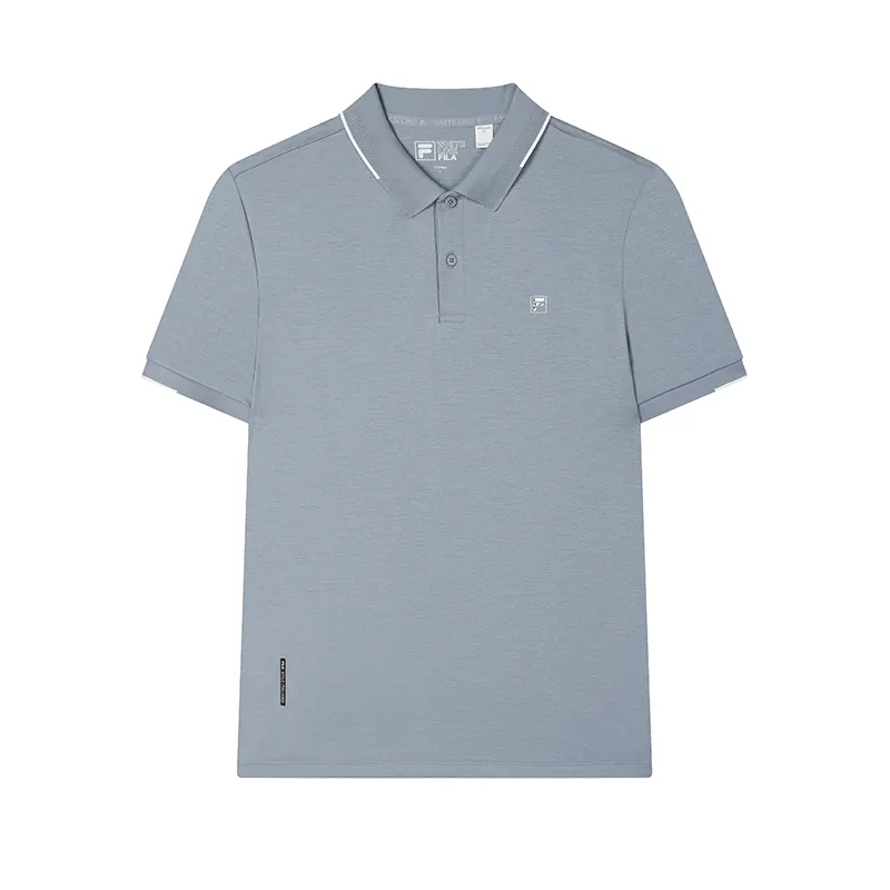 FILA WHITE Polo Shirt Men's Dark Stone Blue BU