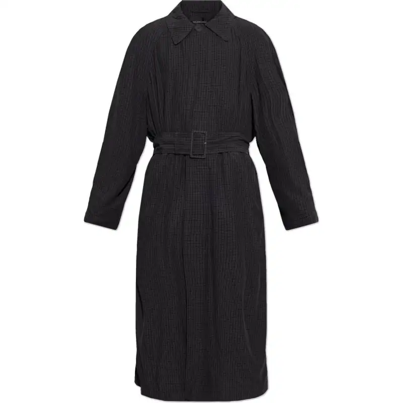 Balenciaga Checkered Belted Coat