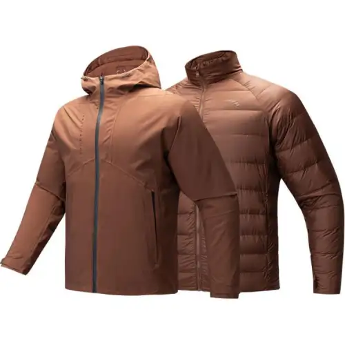 Anta Variety Training Collection Thermal Windbreaker Jacket Men's Vanilla Coffee