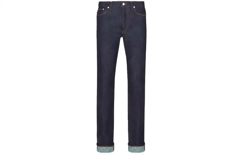 DIOR Quarterly New Products Jeans Men's Blue Moderate Slim Fit Pants