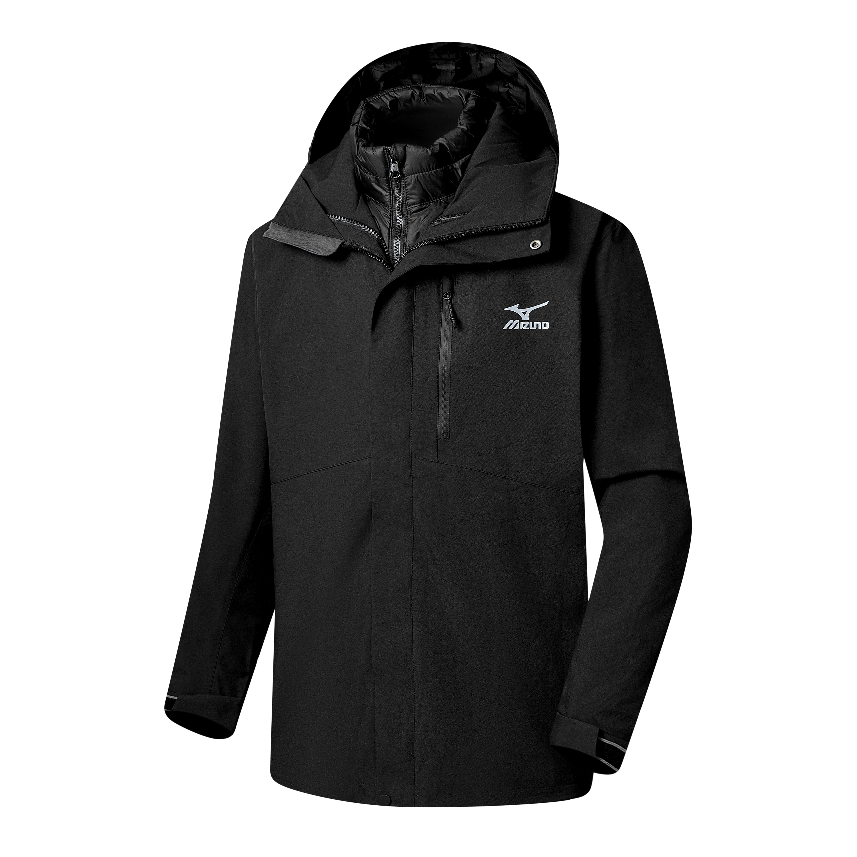 Mizuno Mizuno, travel retroreflective removable windproof liner, waterproof keep warm jacket for men and women, with your logo imprint, increased thickness, three-in-one