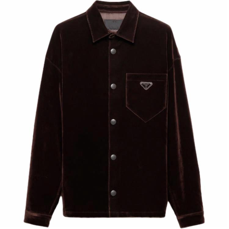 Мужская рубашка Prada Oversize (темно-коричневая)
