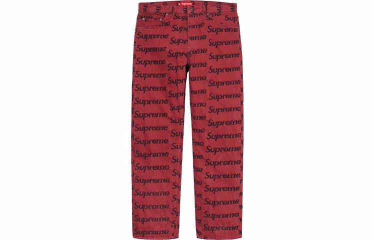 Джинсы Supreme SS21 Week 10 Frayed Logos Regular Jean (синие) — фото 5