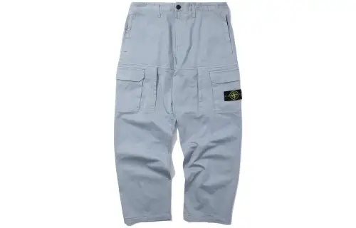 STONE ISLAND Cargo Pants Men's Gray Blue Moderate