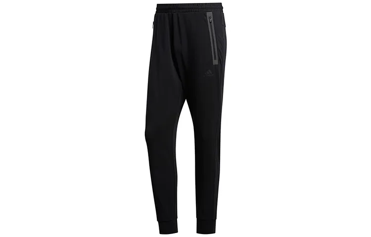 Adidas Knitted Sweatpants Men's Black Moderate Straight Fit Pants