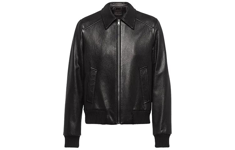 PRADA SS20 Leather Jacket Men's Black