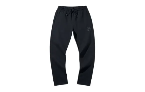 Li Ning Knitted Sweatpants Men's Black Moderate Straight Fit Pants