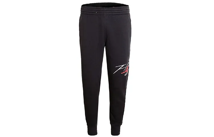 Jordan Knitted Sweatpants Men's Black Moderate Cuffed Pants