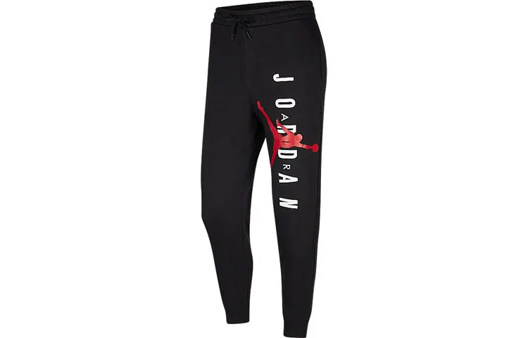 Jordan Knitted Sweatpants Men's Black Moderate Cuffed Pants