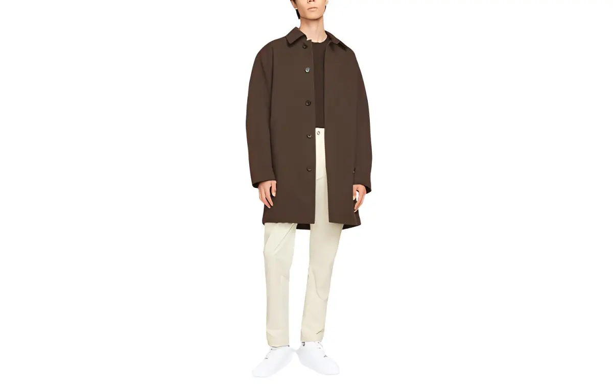 Nike Trench Coats Men's Velvet Brown Lapel Moderate