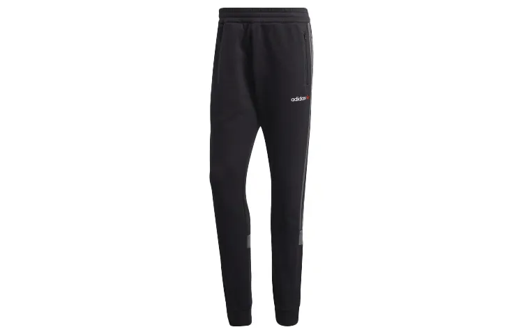 Adidas Originals Knitted Sweatpants Men's Black Moderate Cuffed Pants