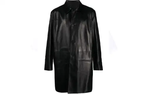 PRADA FW21 Leather Jacket Men's Black