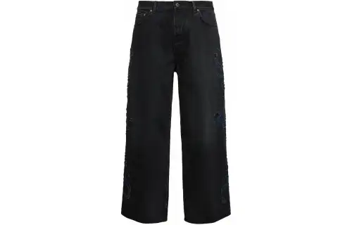 OFF WHITE Natlover Distressed Mid Rise Jeans